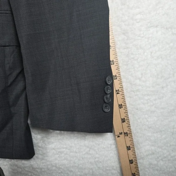 Samuelsohn Wool Mohair Blend Blazer Jacket Mens 46R SB BeckettBlue Black Check